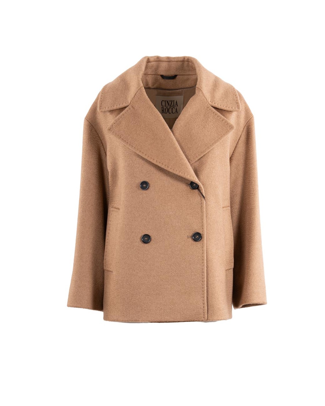 shop CINZIA ROCCA  Giaccone: Cinzia Rocca cappotto corto doppiopetto con maxi rever in pura lana.
Doppio petto.
Maniche lunghe.
Chiusura con bottoni.
Composizione: 100% Lana.
Fabbricato in Italia.. B254005 65H5-4 number 2366155